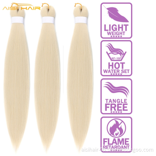 Aisi Hair Multi Color 20 26 Inch Easy Braids Synthetic Yaki Fiber Hair Bulk Jumbo Crochet Pre Stretched Synthetic Braiding Hair